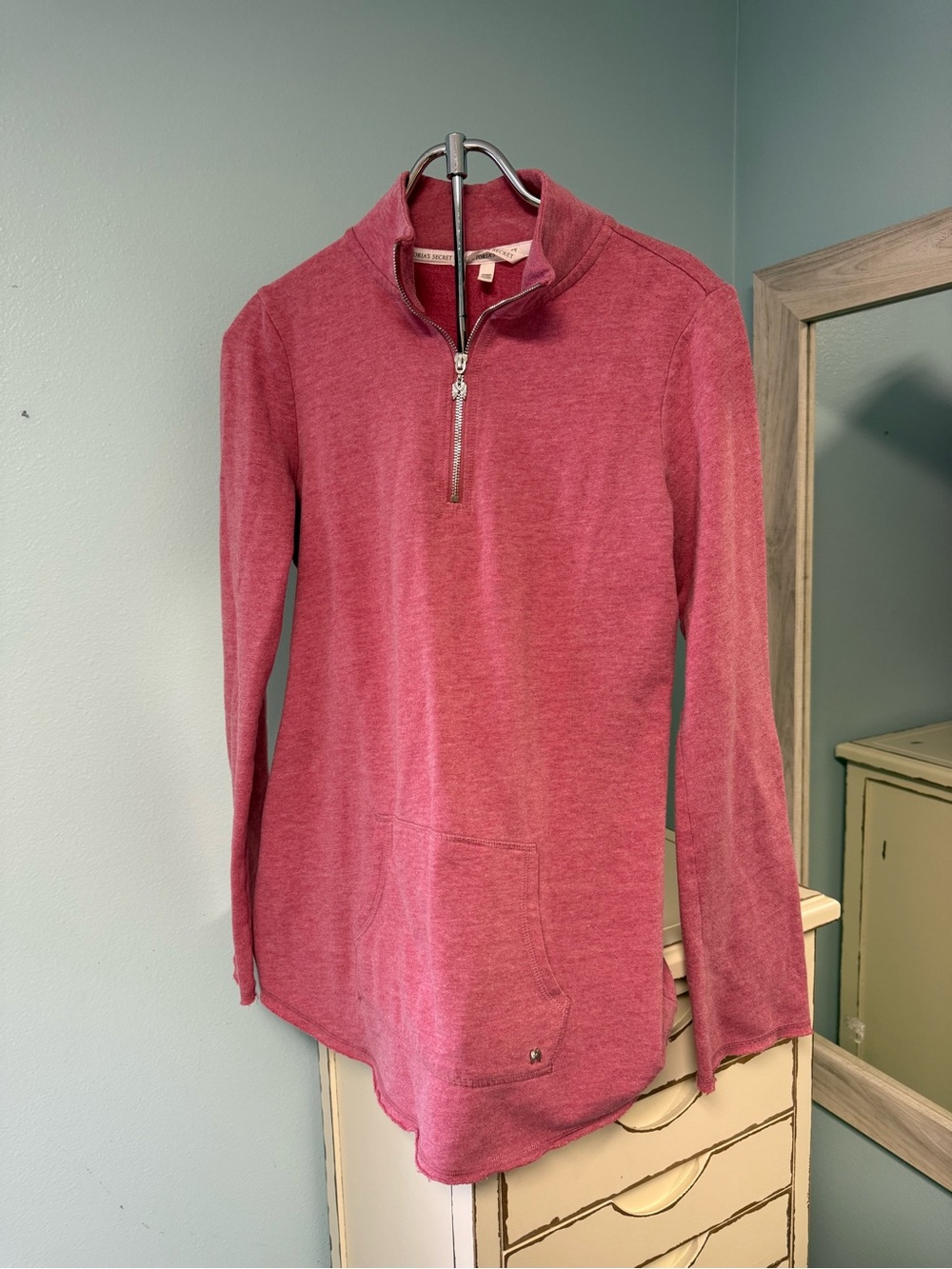 Victoria’s Secret Angel Wings Pink Quarter Zip Tunic Pullover M